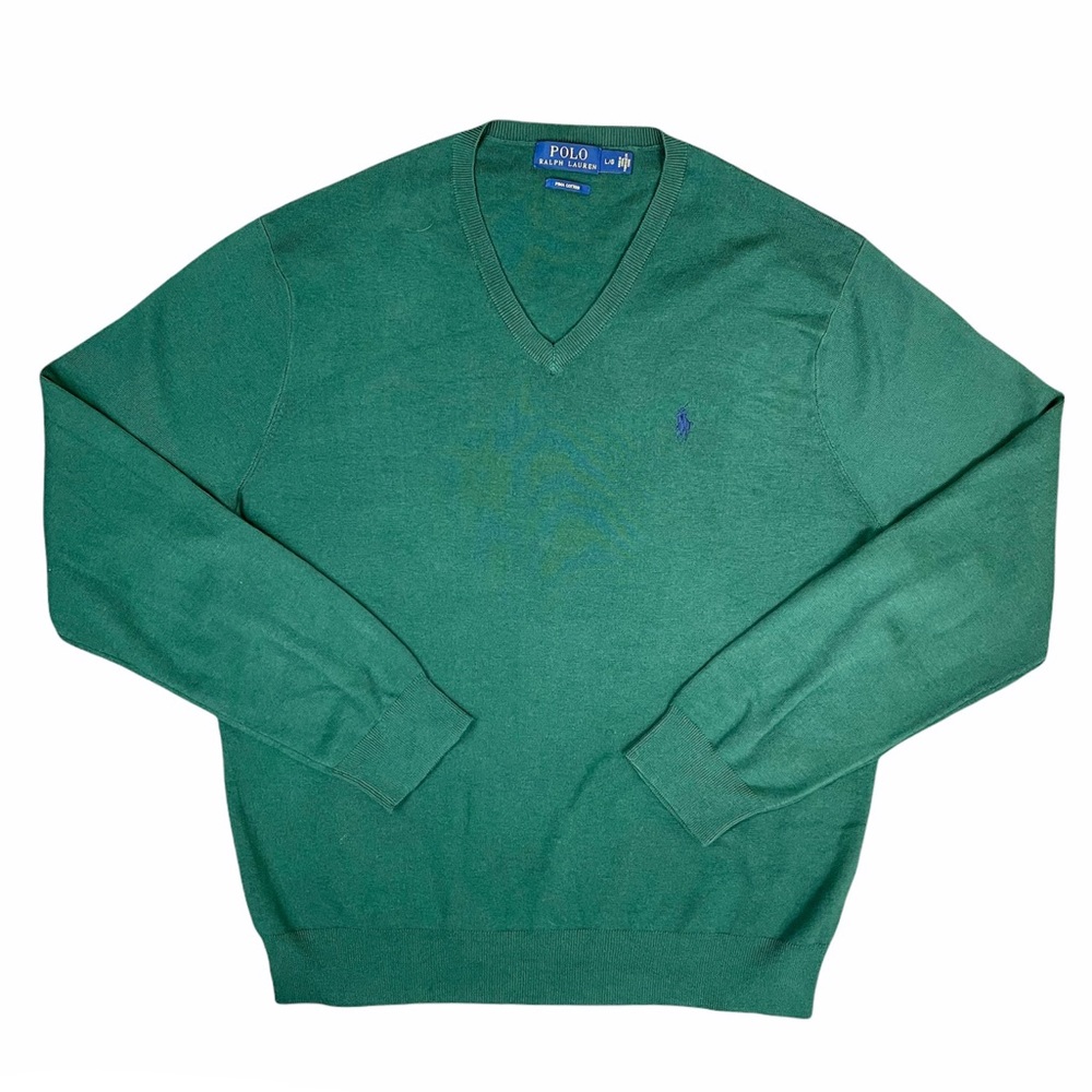 NWOT Polo Ralph Lauren V-Neck Green Sweater